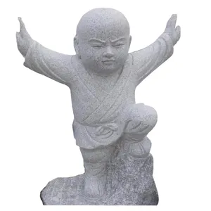 Уличное садовое ландшафтное украшение, супер маленький Забавный детский монах, камень кунг-фу, статуи Будды Шаолинь гунфу
