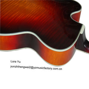 Yunzhi marca 18 polegadas totalmente artesanal, corpo oco arco jazz violão - Product Image 6