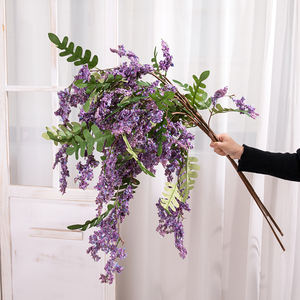 Estambres de árbol de pagoda morados al por mayor, flores artificiales para decoración de bodas, flor de sophora, decoración de ventanas - Product Image 4