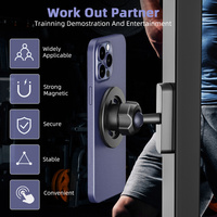 Support de téléphone magnétique pliable double face portable, forte aspiration 360 °   Support réglable pour salle de sport, golf, croisière, réfrigérateur