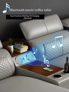 Canapé d'angle modulaire moderne de luxe en cuir extensible à trois places avec structure métallique en forme de L pour salon - Product Image 2