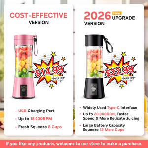 Mixeur Électrique Portable Rechargeable 2026 avec Lames en Acier Inoxydable, Nettoyage à une Touche, Prêt pour les Véhicules Récréatifs, Multifonctionnel pour la Maison et les Voyages - Product Image 2