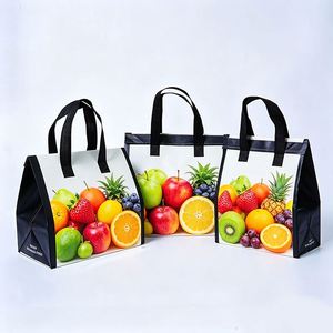 Bolsa Térmica Personalizada Ecológica de Tela No Tejida Resistente para Alimentos, Bebidas, Frutas, Entrega en Supermercados, con Asa, Impresión de Logotipo y Patrón de Letras - Product Image 1