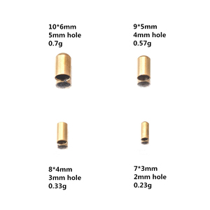 Agujero de 2mm, 3mm, 4mm, 5mm, tope de extremo de punta de crimpado, <span class=keywords><strong>cierre</strong></span> de cordón de cuero de acero inoxidable para pulsera DIY - Product Image 5
