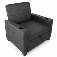 Modernes Minimalistisches Einzelsitzer-Schlafsofa mit Getränkehaltern und USB-Anschlüssen für Schlafzimmer, Apartments und Kleine Räume
