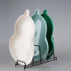 Plateau de service en mélamine en forme de gourde, 8,5 pouces, couleur unie, incassable, compatible lave-vaisselle, finition polie, pour fruits, usage domestique - Product Image 1