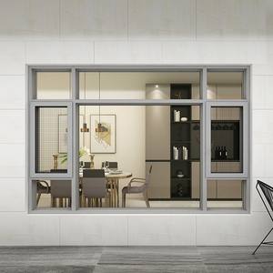 Ventanas abatibles insonorizadas de doble acristalamiento residenciales comerciales modernas puertas Foshan de aluminio con rotura térmica para decoración del hogar - Product Image 4