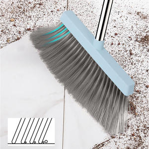 Mopa plana Miloran con mango telescópico para limpieza de pisos de madera, uso en seco y húmedo, gris claro, naranja T7 - Product Image 1