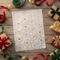En stock – 50 feuilles de papier de soie à motif cloche de couronne de Noël, personnalisable avec logo imprimé, pour emballage de vêtements, foulards et doublures cadeaux