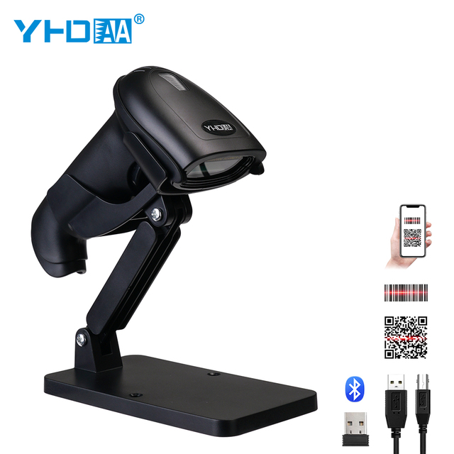 YHDAA Factory Direct 3 in 1 bluetooth Long Distance Transmission 1d 2d Wireless Barcode Scanner Qr Code Scanner