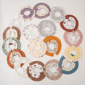 Babero ultra suave para recién nacidos, babero grueso de seis capas adecuado para niños y niñas, babero ajustable 360 con cuello estampado de color bloqueado - Product Image 3