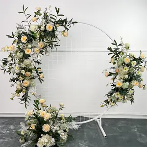 Artificial Flower Runner Row Wedding Centerpiece Decoration Set Flower Arch Pink Silk Flower Ball For Event Floral Decor