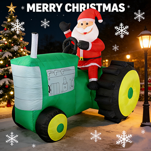 Santa Claus Inflable Navideño en Tractor Agrícola para Decoración de Jardín - Product Image 3