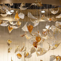 Lustres LED modernes en cristal, personnalisables et raffinés, à hauteur réglable, en verre, pour hôtels, salles à manger et escaliers, suspension longue