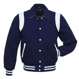 GANTS City Blue avec White Fashion Man Jacket Wholesale OEM Chenille Patches Embroidery Wool Varsity Jacket For Man - Product Image 1