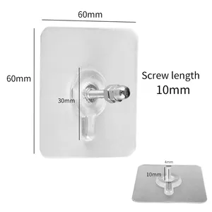 Punch-free Adhesive Wall Hook Strong Glue Nail Screw Stickers Stainless Steel Screw Patch Wall Hanging Picture Hook
