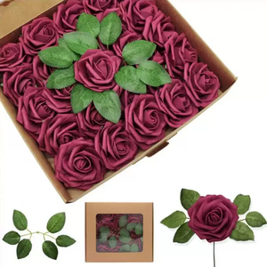25 pz fiore di schiuma artificiale <span class=keywords><strong>per</strong></span> decorazione di nozze PE Rose fiore torta Toppers - Product Image 1