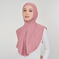 Foulard de Tête Sportif à Séchage Rapide et Très Vendu, Tissu Doux et Extensible, Jersey Maille, Hijab Ninja Najwa Instantané pour Femme