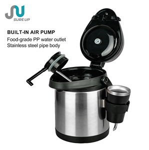 Ensemble <span class=keywords><strong>distributeur</strong></span> d'eau et tasse isotherme en acier inoxydable à double paroi <span class=keywords><strong>de</strong></span> 2,5 L avec poignée et couvercle pour la maison ou l'extérieur - Product Image 5