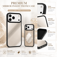 Coque de téléphone personnalisée avec impression mate, pare-chocs souple, doublure intérieure, miroir magnétique, TPU+PC, antichoc, pour 15-18 Pro Max, design en dentelle