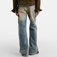 Jeans baggy en denim délavé personnalisé, style vintage, jambes larges, effet whisker, pantalon pour femmes, Y2K 2026, denim délavé irrégulier