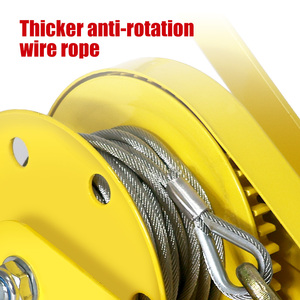 热卖2600磅手动绞车、带2速齿轮的手动回收绞车和自动制动器，用于吉普卡车拖车船提升 - Product Image 6