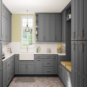 Fornitore di Mobili Eleganti Mobili da Cucina Grigi Stile Personalizzato Mobili da Cucina di Colore Grigio Arredamento per la Casa in Vendita - Product Image 5