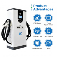 Nouvelle station de recharge rapide pour véhicules électriques DC 80kW~90kW, CCS2/SAE J1772/CHAdeMO en option, chargeur commercial à montage au sol avec OCPP 1.6J