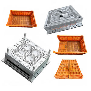Moule de stockage de support pliable en HDPE personnalisé Caisse de chiffre d'affaires en plastique industrielle Moule de boîte de transport de chiffre d'affaires empilable par injection - Product Image 1