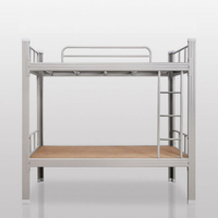 Lit superposé double moderne le plus vendu pour dortoir scolaire avec cadre métallique et bureau en fer noir pour usage commercial