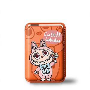 Étui de carte magnétique en PU de dessin animé mignon Compatible avec l'étui de téléphone 16 Pro Conception personnalisée Léger et frais Court Unisexe - Product Image 1