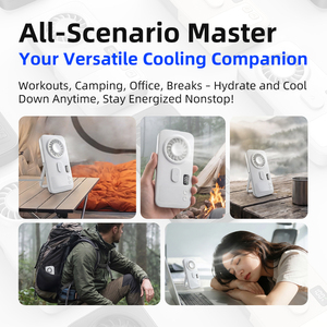 Ventilador de Mano con Rociador de Agua de 1200 mAh, Mini Enfriador de Aire Portátil, Humidificador Recargable con Motor sin Escobillas, Ventilador Personal - Product Image 4