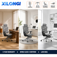 Chaise de bureau ergonomique de direction avec repose-pieds et appui-tête réglables, support lombaire pour le gaming et le travail