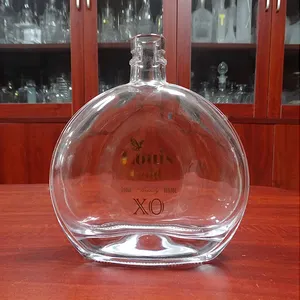 Bouteilles en verre sur mesure de forme unique étiquette d'or 70cl 700ml liqueur XO Brandy Cognac