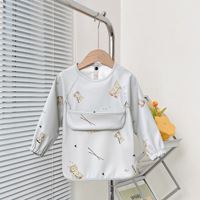 Bavoirs à manches longues pour bébé, Protection imperméable pour enfants, lavable, facile à nettoyer, blouse pour enfant
