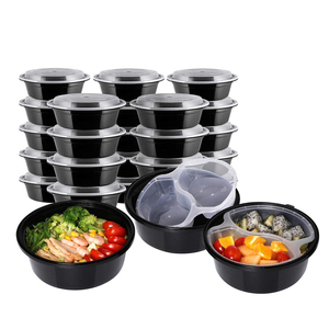 Contenants de préparation de repas carrés et ronds, 2/3 compartiments, en plastique transparent, pour emporter - Product Image 2