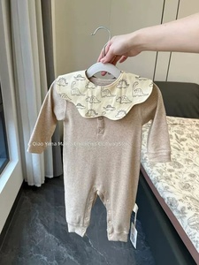 Tutina per Neonati Primavera/Autunno Stile Instagram, Body a Maniche Lunghe Unisex per Bambini e Bambine, Taglie Standard, in Velluto a Coste con <span class=keywords><strong>Pelliccia</strong></span> di Coniglio - Product Image 4