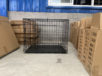 Cage pliable pour grand chien sans fond, cage pour animaux de compagnie robuste à double porte pour chiens et chats, transporteur portable avec portes supérieures et latérales