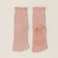 Chaussettes de yoga à cinq doigts Bioserica Era, chaussettes de fitness mi-mollet pour Pilates, chaussettes d'entraînement professionnelles antidérapantes