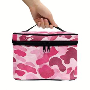 2026 Girls' Fashion Travel <b>Makeup</b> <b>Case</b> Zipper Soft Handle Polyester Material for Outdoor/School Use - Product Image 1