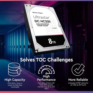 Hus728t8tale6l4 Ultra Star Hc320 <b>Internal</b> <b>Hard</b> <b>Drive</b> 8tb 7200 Rpm 6gb/s 3.5 Inch Dc Hc320 Ultra High Capacity Stores up to 8 - Product Image 2