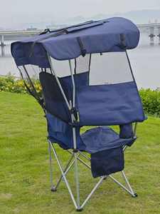كرسي خفيف للغاية قابل للطي خارجي مسند ذراع محمول للصيد قابل للطي كرسي تخييم مع مظلة - Product Image 6