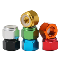 Écrous de blocage hexagonaux décoratifs en aluminium coloré 6061 6063 7075 avec insert en nylon M2 M3 M4 M5 M6 M8 M10 M12