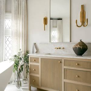 Alland Personnalisez les meubles en bois Meuble de rangement délicat pour salle de bain avec comptoir en marbre de quartz pour lavage à la <span class=keywords><strong>main</strong></span> - Product Image 4