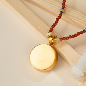 GIVELUCK, collar de latón con abalorio para mujer a la moda con colgante de camafeo personalizado, pulsera con cuentas y circón para ocasiones de regalo - Product Image 3