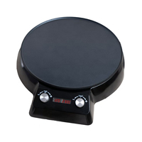 Machine à faire de l'injera électrique de 48 cm de diamètre, 2200 W, plaque à injera pour des plats éthiopiens authentiques, crêpes, pita, chapatti, dosa