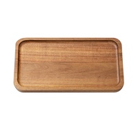 Japanse stijl acaciahouten theeblad, serveerblad, steak-, pizza- en taartbord, lang rechthoekig serveerblad, kopjesbord