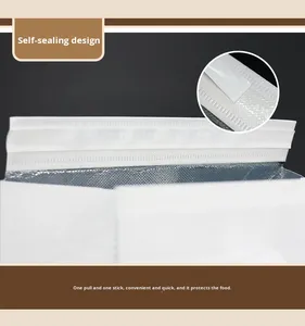 Sacs d'emballage alimentaire à emporter avec logo imprimé, en aluminium et tissu non tissé isolant, avec poignée longue pour gâteaux et thé au lait - Product Image 5