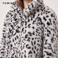 Manteau en fausse fourrure pour homme, imprimé léopard des neiges, chaud et épais, de luxe, style streetwear, tendance, en stock, vente en gros