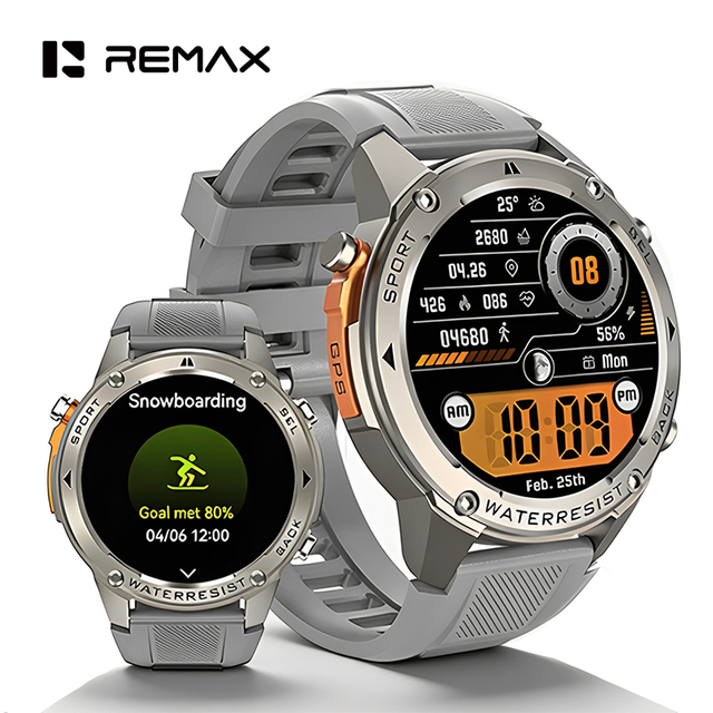 Remax 1.43" AMOLED Screen GPS Smart Watch 5ATM Waterproof Premium Smartwatch Outdoor Fitness Tracker GPS Smart Watch for Men